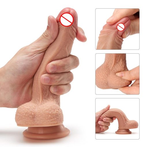 7 Inch Dildo Realistic Liquid Silicone Penis With Strong Suction Cup - Image 2