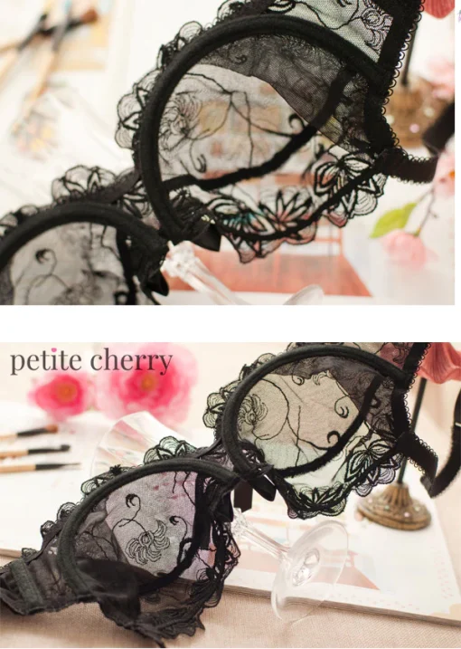 Sonia Unlined Transparent Underwired Bra Set (Black) - Image 3