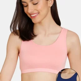 Zivame Girls Double Layered Non-Wired Full Coverage Bra (Pack Of 2) - Pink Navy2