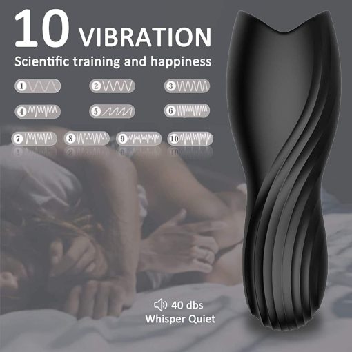 Gxklmg Masturbator, Eichel Vibromator Trainer Massager Sex Toy Masturbator, with 10 Vibration Modes, Automatic Silicone Masturbator - Image 5