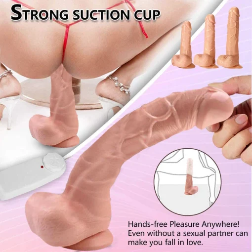 Realistic Penis Dildo Dick Vibrator Suction Cup G Spot Sex Toy for Female Women - Image 2