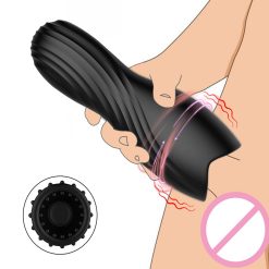 Gxklmg Masturbator, Eichel Vibromator Trainer Massager Sex Toy Masturbator, with 10 Vibration Modes, Automatic Silicone Masturbator