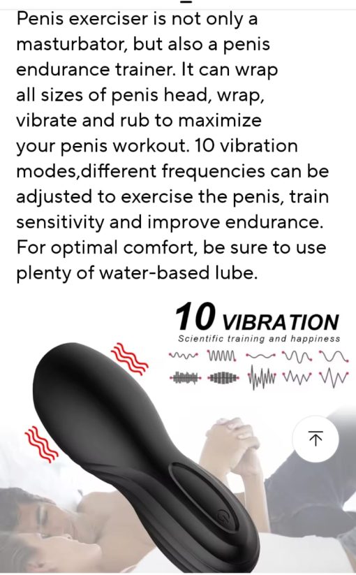 Gxklmg Masturbator, Eichel Vibromator Trainer Massager Sex Toy Masturbator, with 10 Vibration Modes, Automatic Silicone Masturbator - Image 2